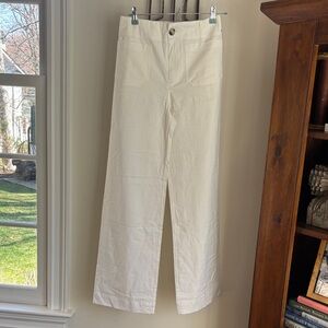 Crisp White High-Rise Wide Leg Pants